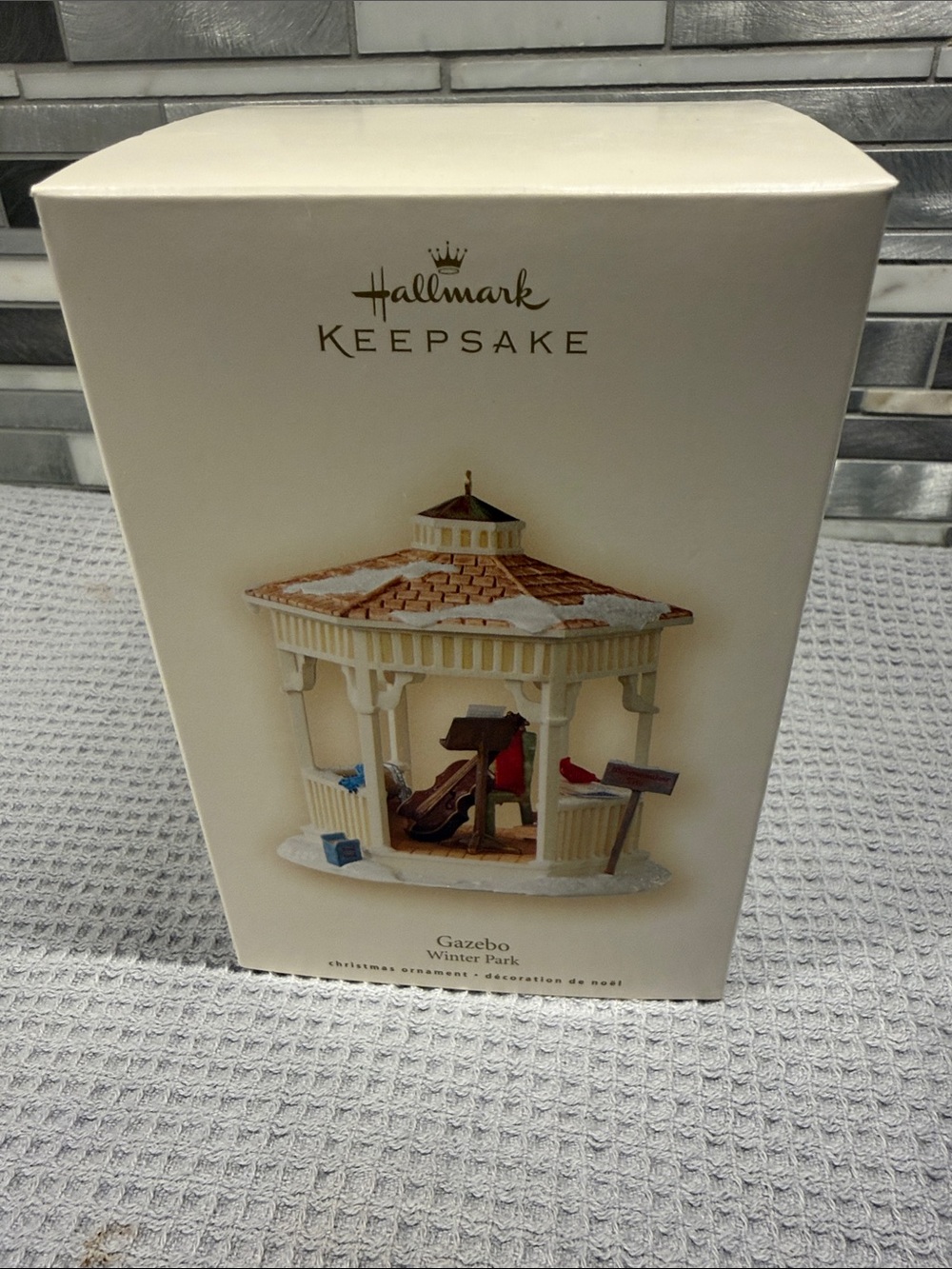 Hallmark Keepsake Gazebo Ornament - Cream, Brown, Red, Blue